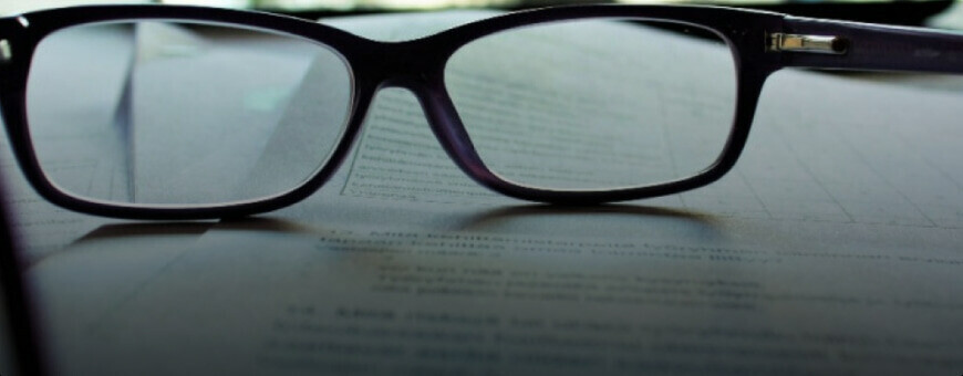 A picture of the glasses on the document